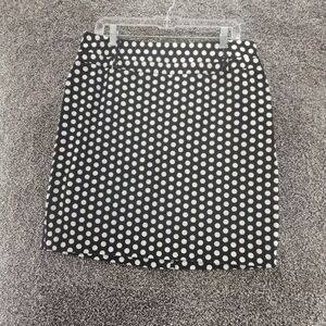 Rafaella Size 14 Cotton Black & White Polka Dot Pencil Skirt